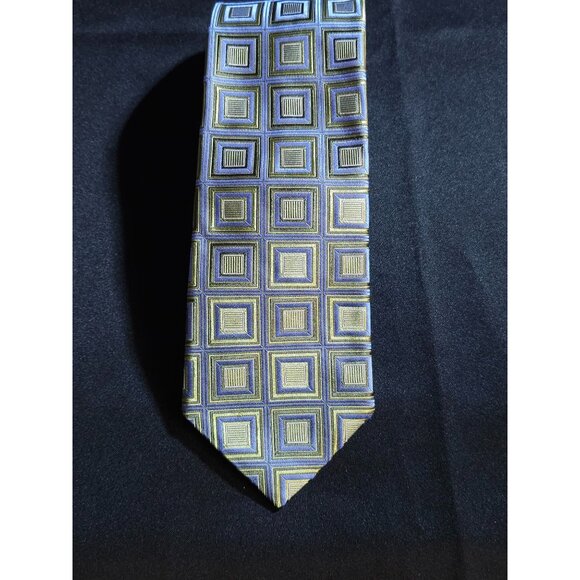 John W. Nordstrom Other - Vintage John W. Nordstrom Silk Tie Green & Blue Geometric Squares Pattern Made I